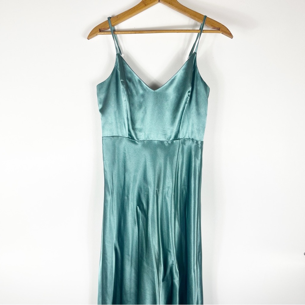 Birdy Grey Jay Satin Bridesmaid Maxi Dress in Sea Glass size Small - Picture 2 of 6